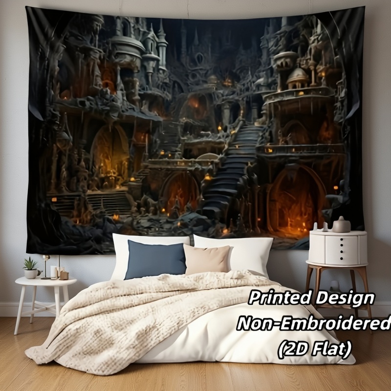 Home Decor Medieval - VIKAMA Dark Gothic Castle Tapestry Medieval
