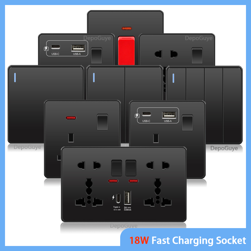 Home Decor Uk - Universal Black USB Type-C 18W Smart