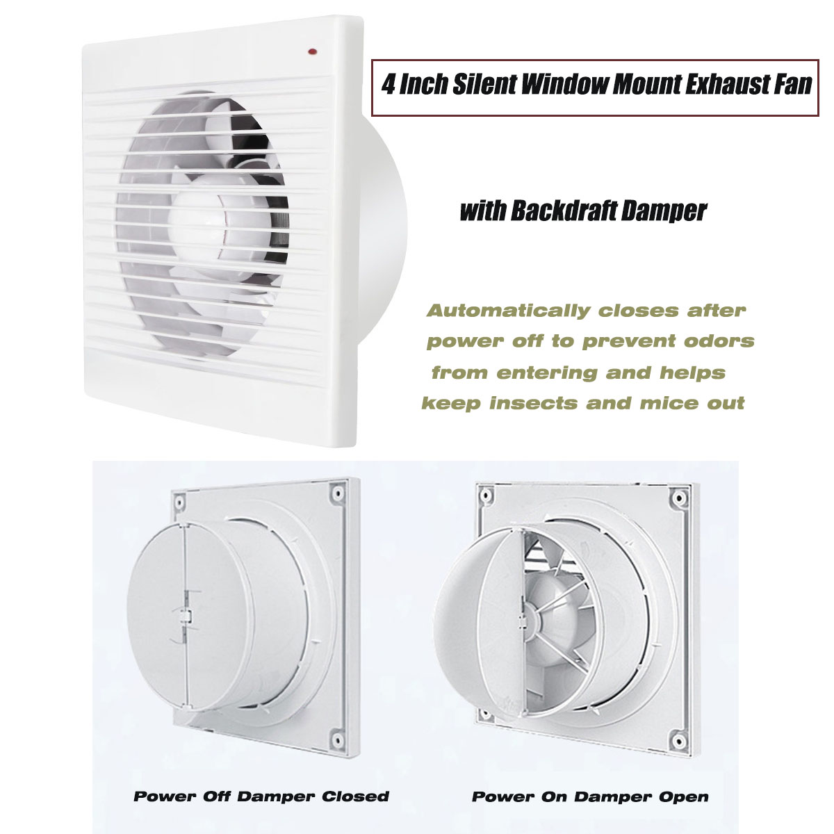 Home Decor Uk - 4 Inch Silent Window Mount Exhaust