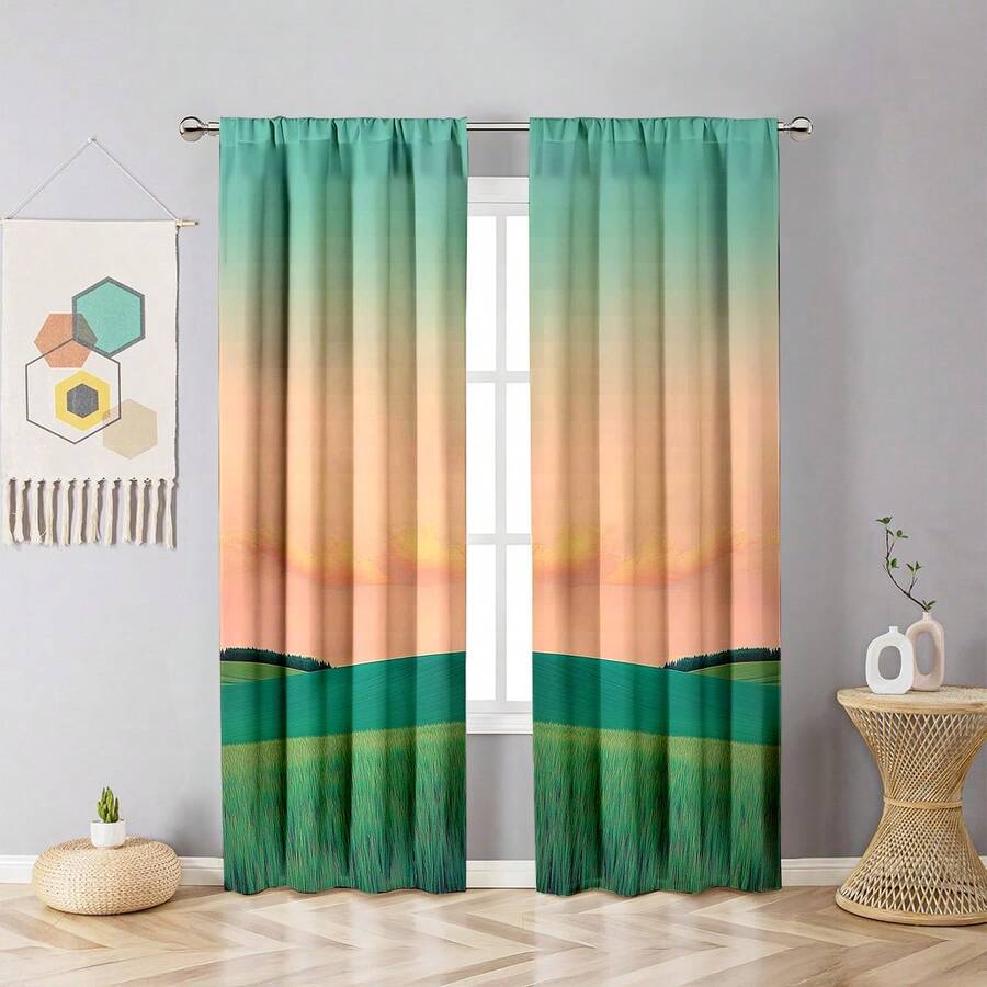 Blackout Curtains - 2pcs Blackout Curtains With Thermal Insulation,