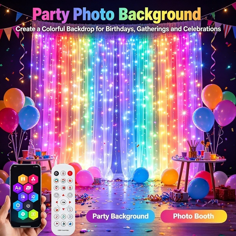 Fairy Lights Bedroom - USB Powered App Controlled LED Curtain
