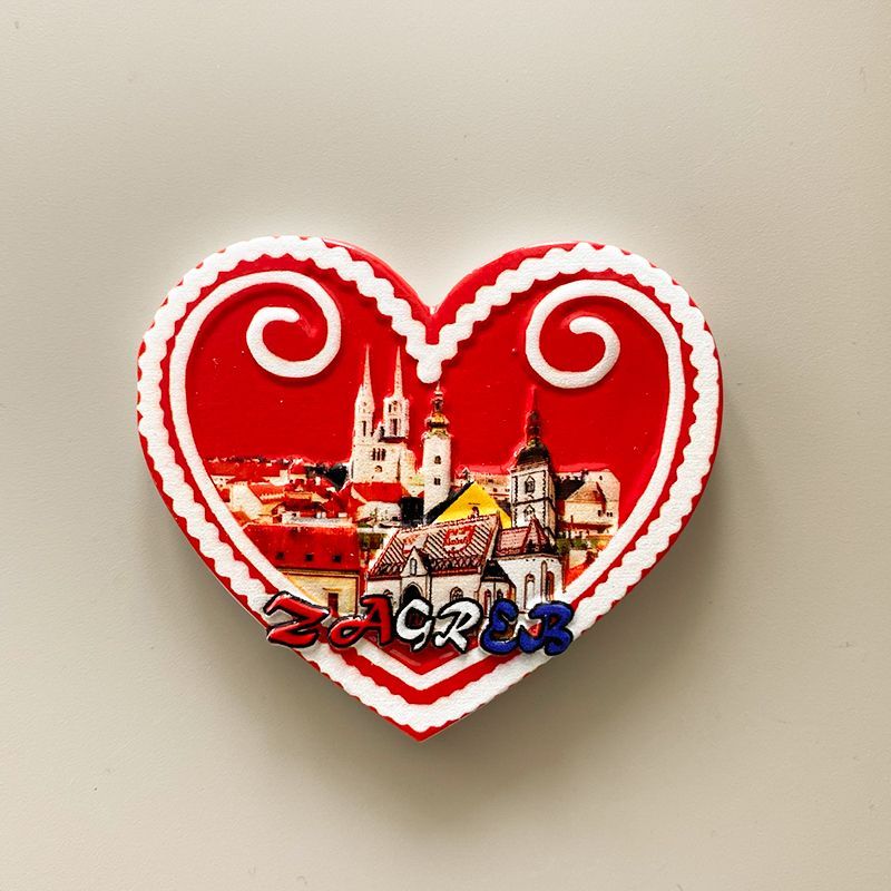 Home Decor Zagreb - Croatian Tourist Souvenir Zagreb Heart-Shaped Building