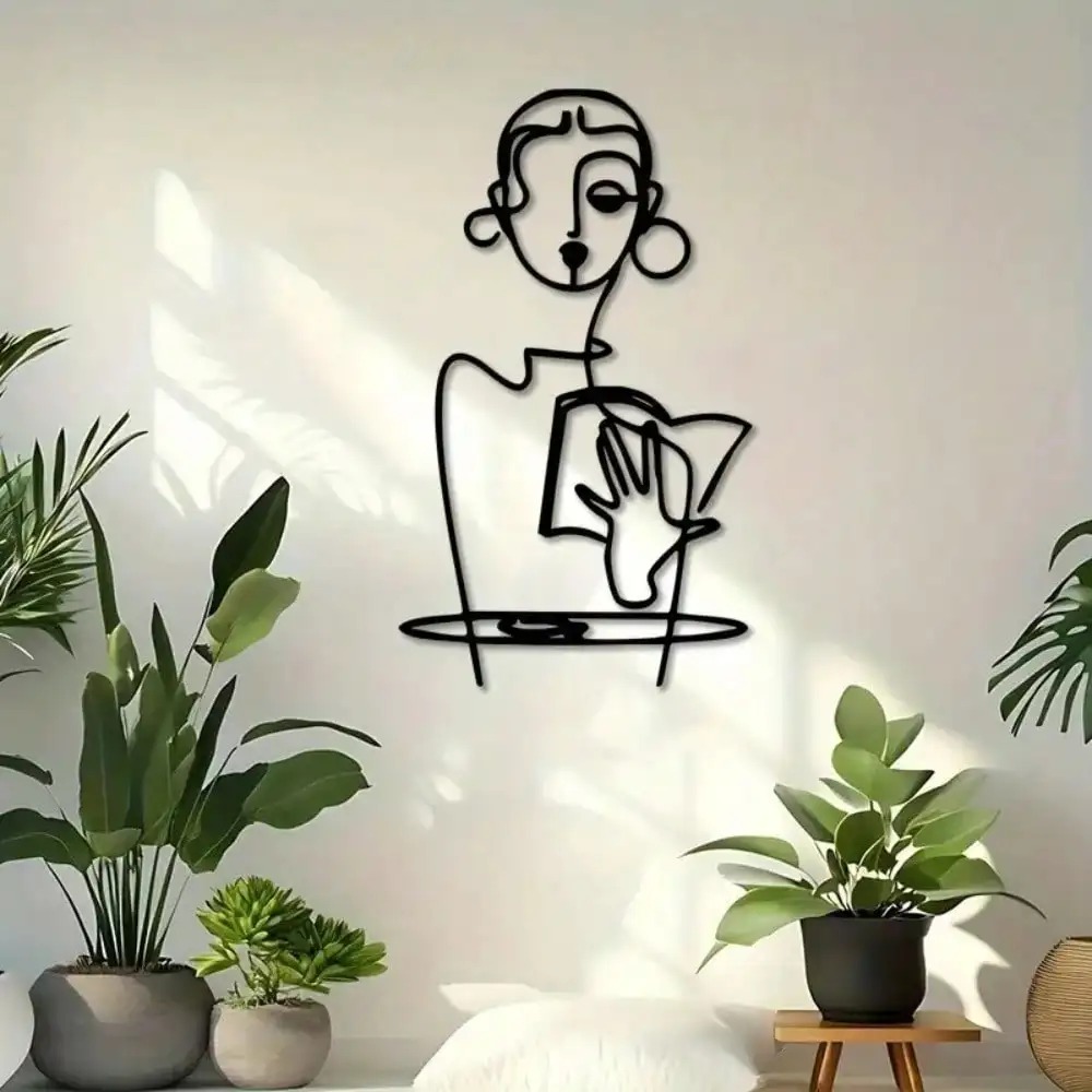 Home Decor Brand - Brand Minimalist Woman Metal Wall Art