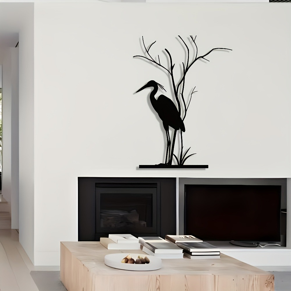 Home Decor Brand - Brand Metal Heron Aluminum Wall Art