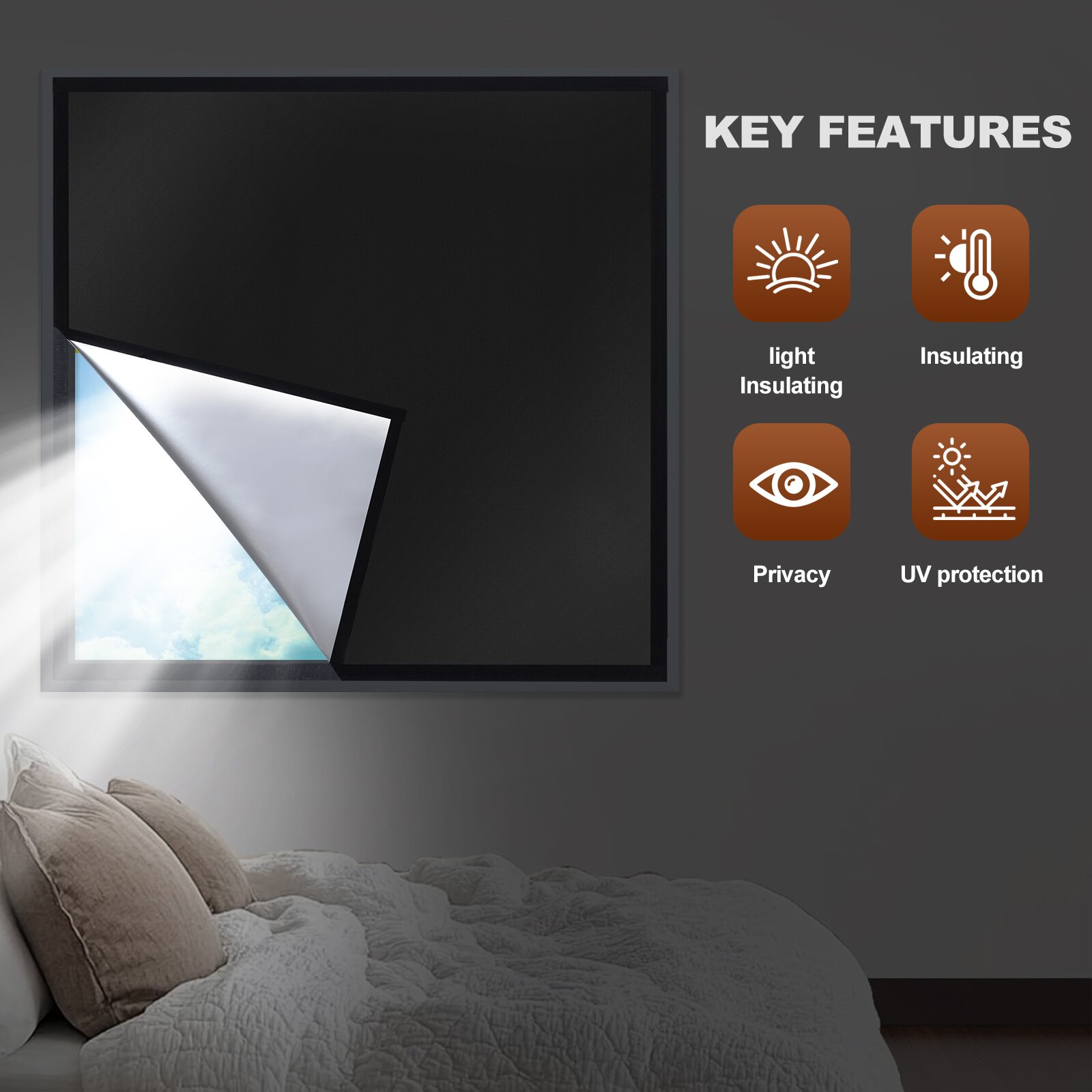 Blackout Curtains - DIY100% Blackout Curtain Fabric | Self-Adhesive,
