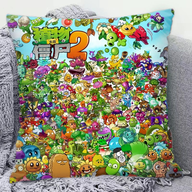 Plants Vs. Zombies Cute Cartoo - Decorative Throw Pillow ulasan dan harga
