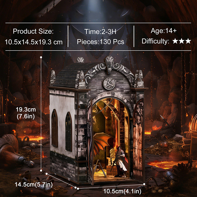 Dragon Themed Book Nook Kit wi - Home Decor Medieval ulasan dan harga