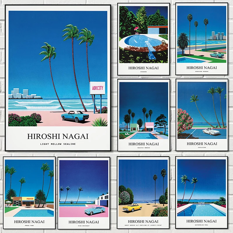 Vintage Nagai Hiroshi Vaporwav - Home Decor Japanese ulasan dan harga