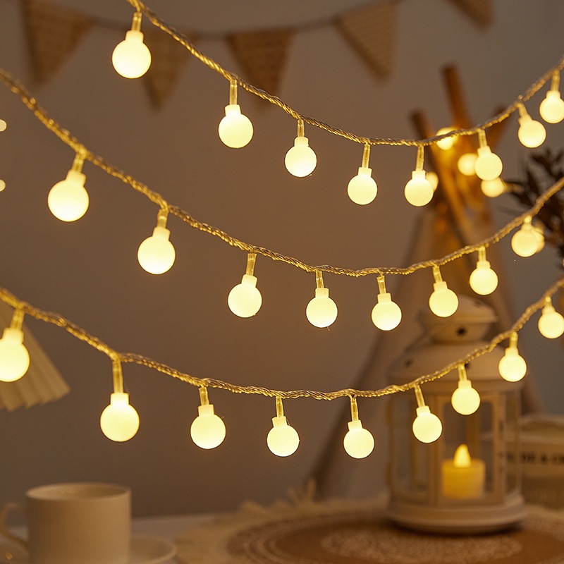 White Bubble Globe String Ligh - Fairy Lights Bedroom ulasan dan harga