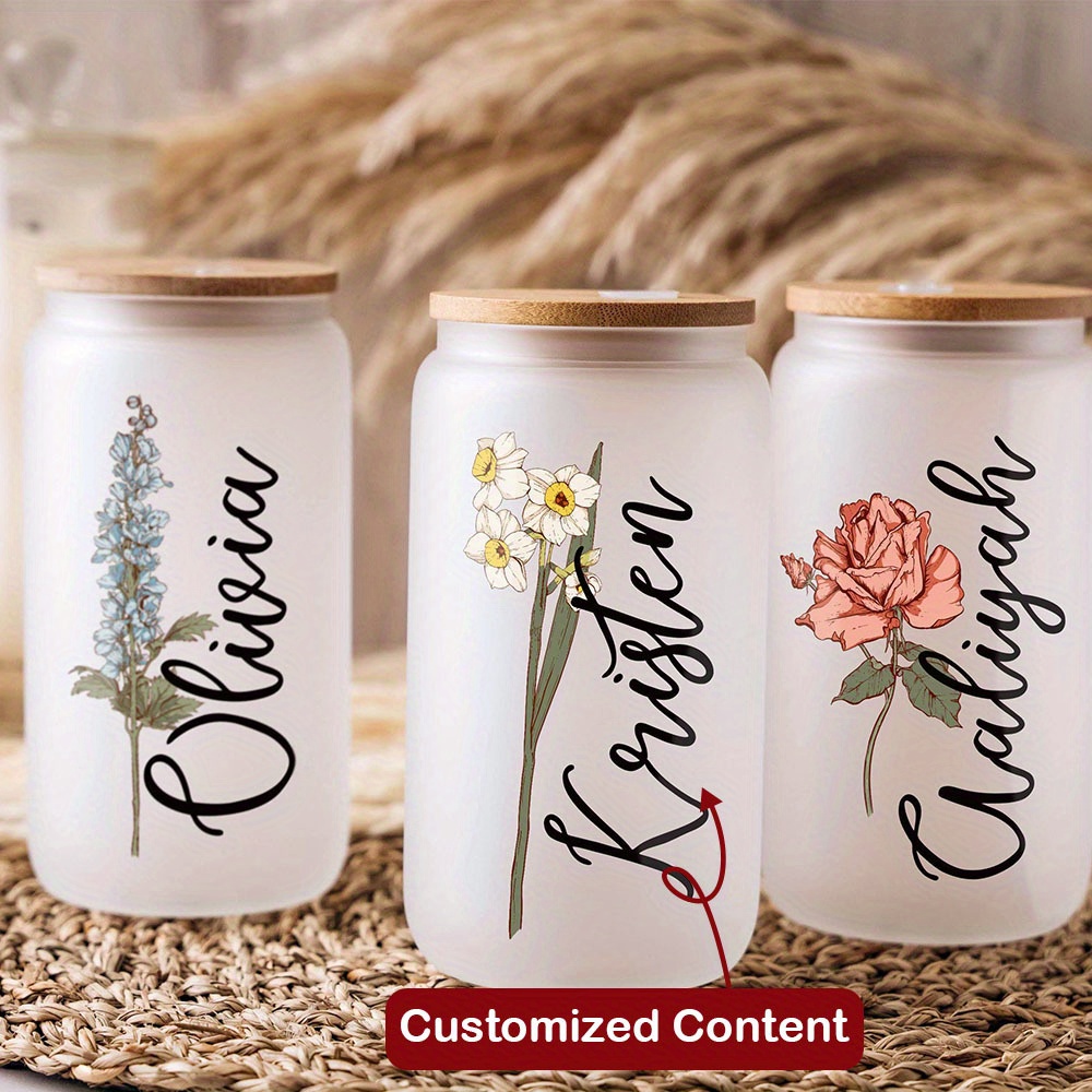 Custom Birth Flower Name Glass - Terrarium Glass Bottle ulasan dan harga