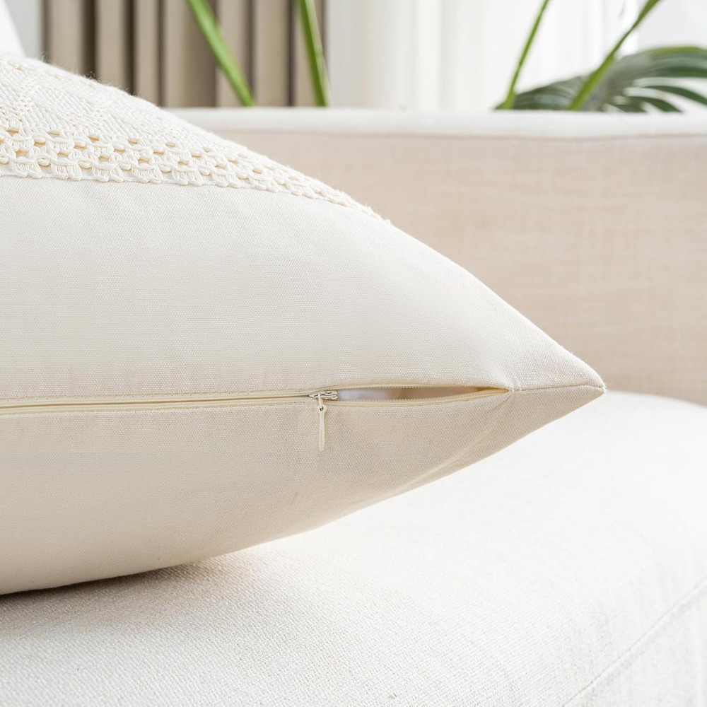 Boho Cream Lumbar Pillow Cover - Decorative Throw Pillow ulasan dan harga
