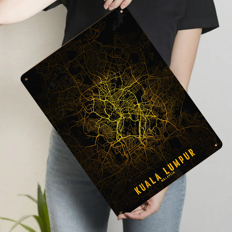 Kuala Lumpur City Map Metal Wa - Home Decor Malaysia ulasan dan harga