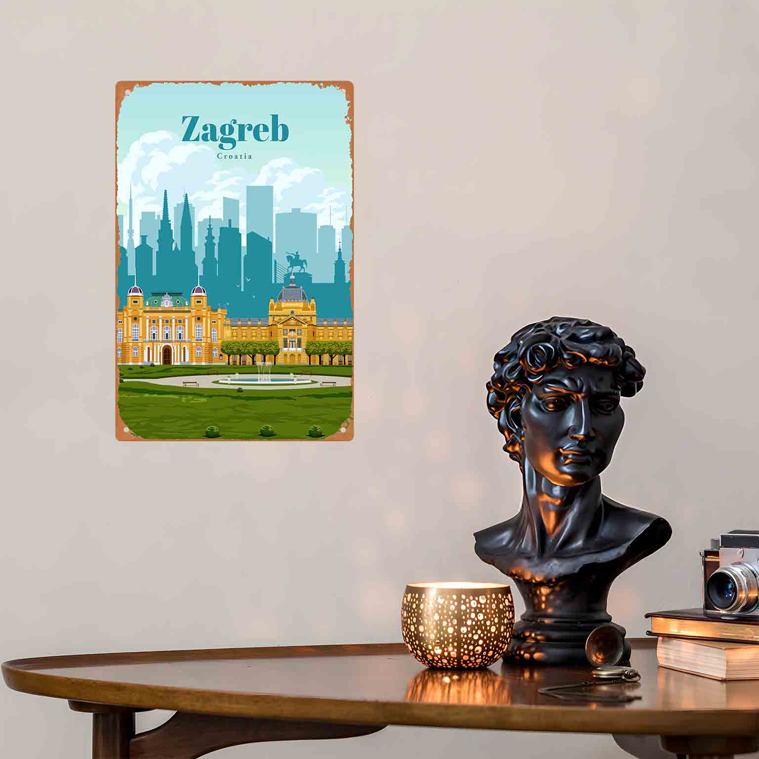 2D FLAT 1pc Zagreb Croatia Cit - Home Decor Zagreb ulasan dan harga