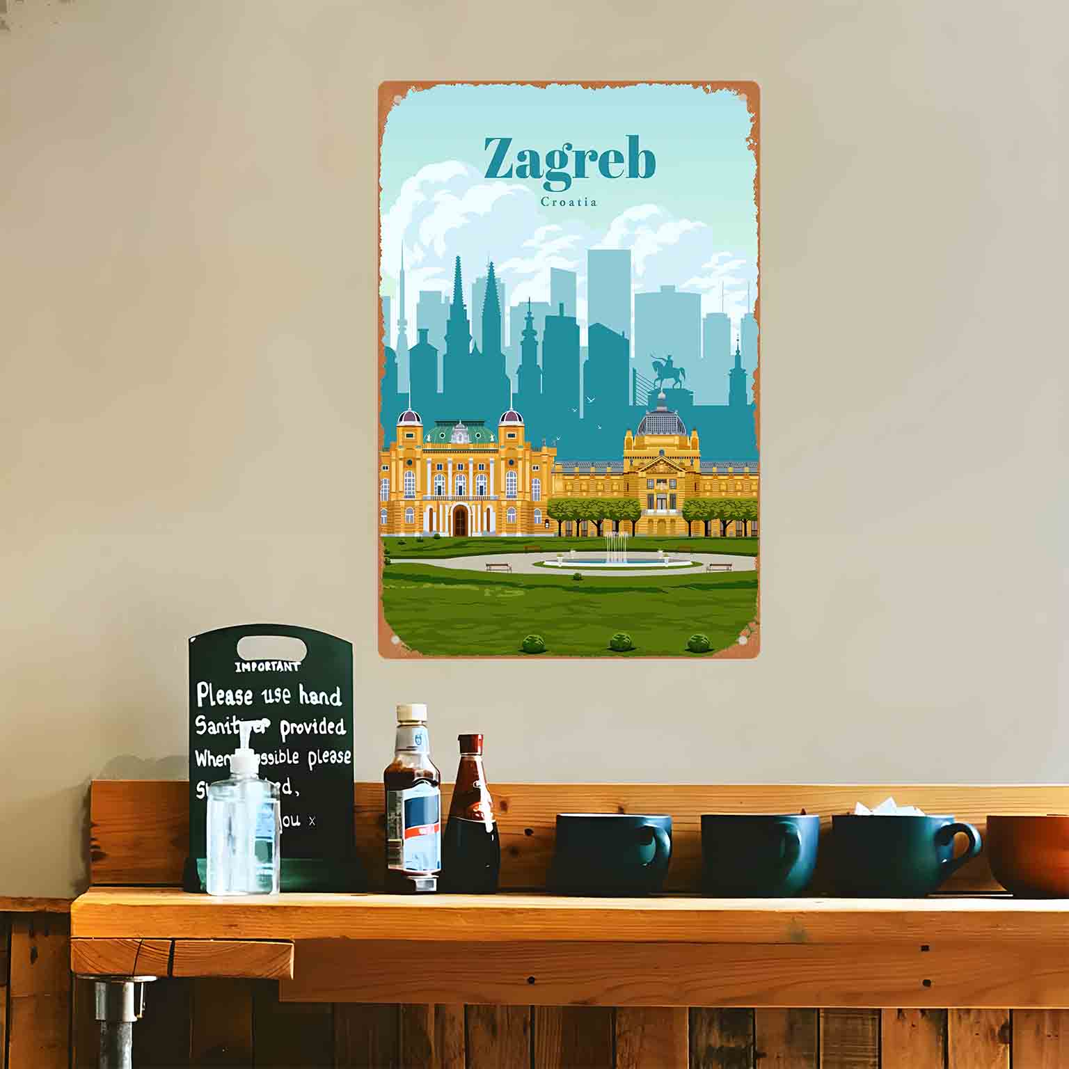 2D FLAT 1pc Zagreb Croatia Cit - Home Decor Zagreb ulasan dan harga
