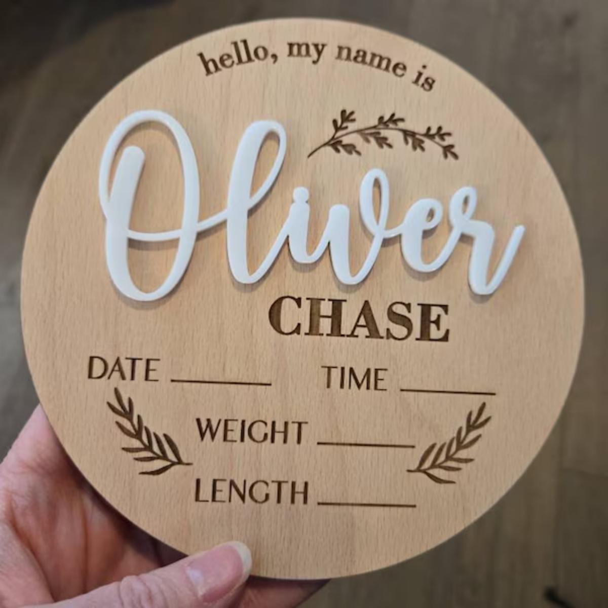 1Pc Custom Baby Announcement S - Home Decor Rustic ulasan dan harga