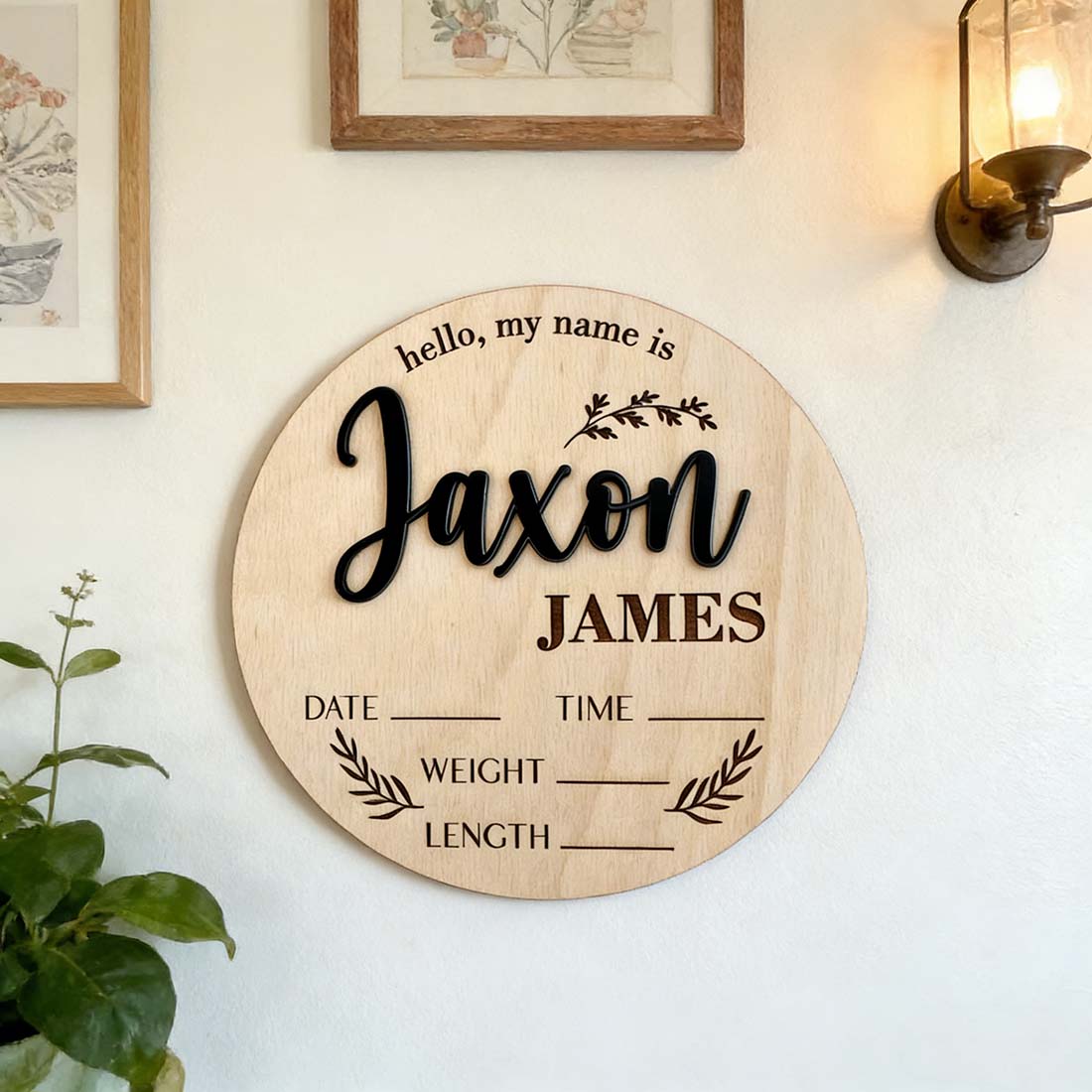 1Pc Custom Baby Announcement S - Home Decor Rustic ulasan dan harga