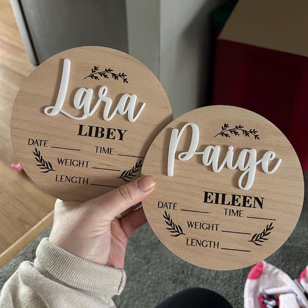 1Pc Custom Baby Announcement S - Home Decor Rustic ulasan dan harga