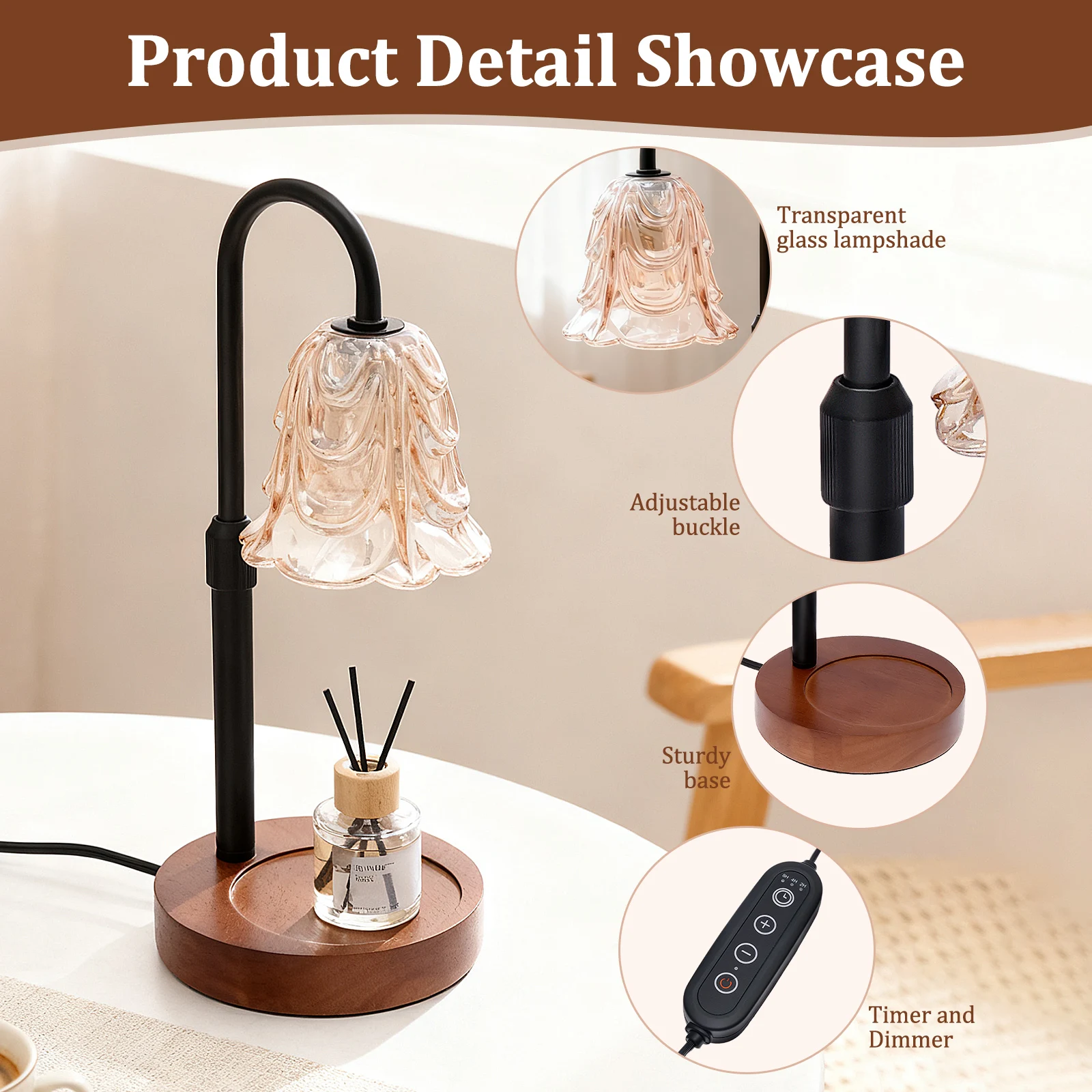 Dimmable Flower Candle Warmer  - Home Decor Uk ulasan dan harga