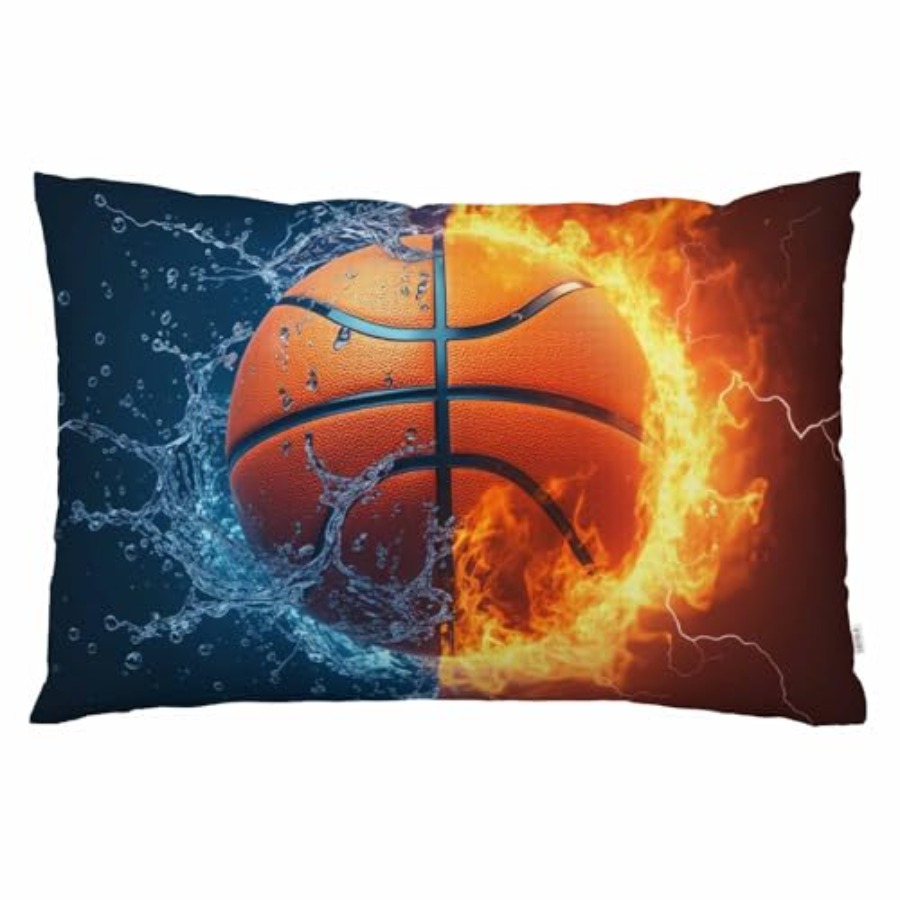 Throw Pillow Cover Fire and Ic - Decorative Throw Pillow ulasan dan harga