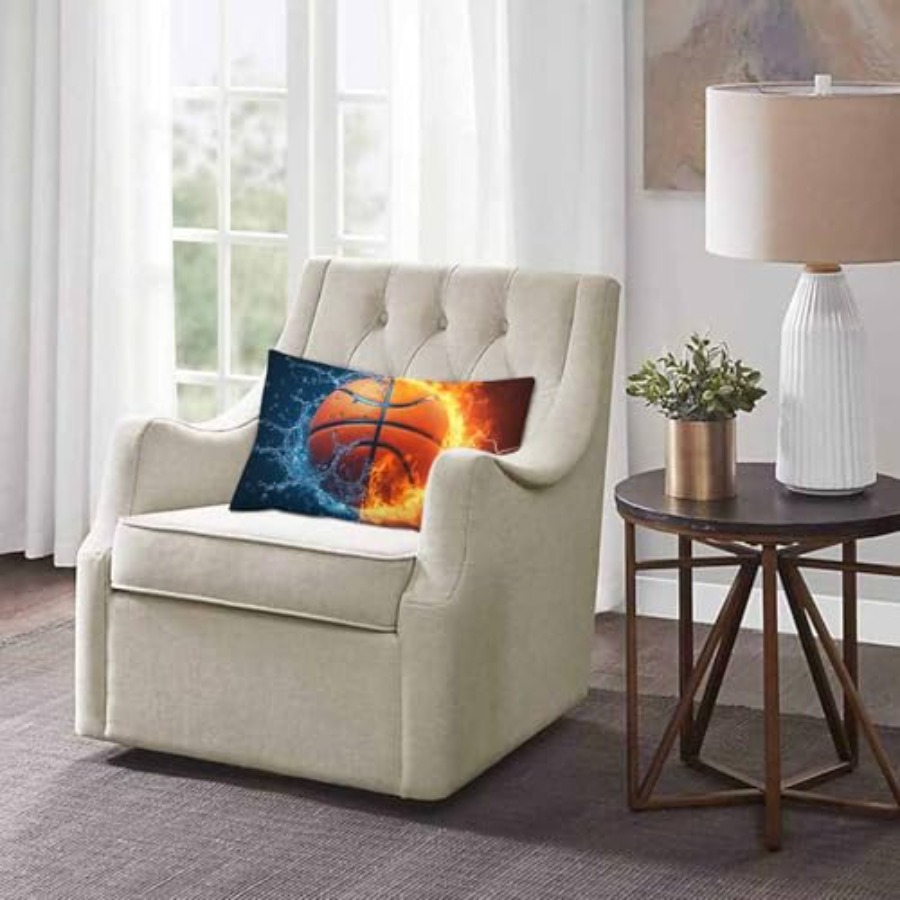 Throw Pillow Cover Fire and Ic - Decorative Throw Pillow ulasan dan harga