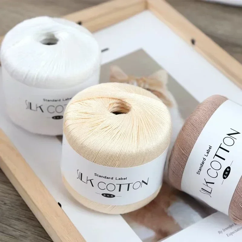 50g/PC Silk Lace Cotton Milk C - Yarn Home Decor ulasan dan harga