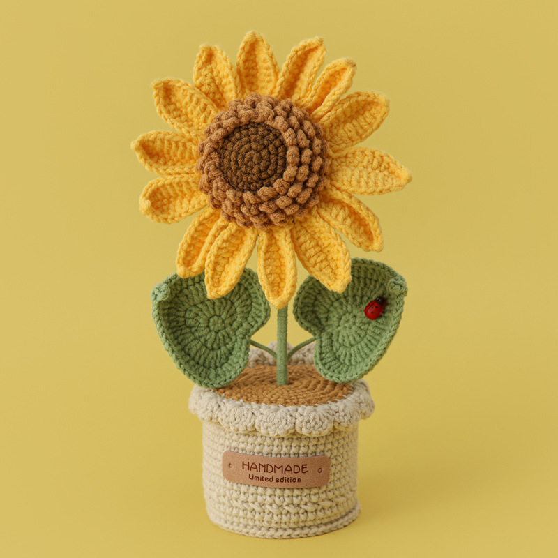 Creative Woven Large Sunflower - Yarn Home Decor ulasan dan harga