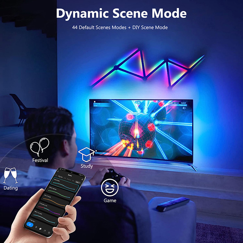 Smart RGB Wall Lamp, Bluetooth - Home Decor Rustic ulasan dan harga