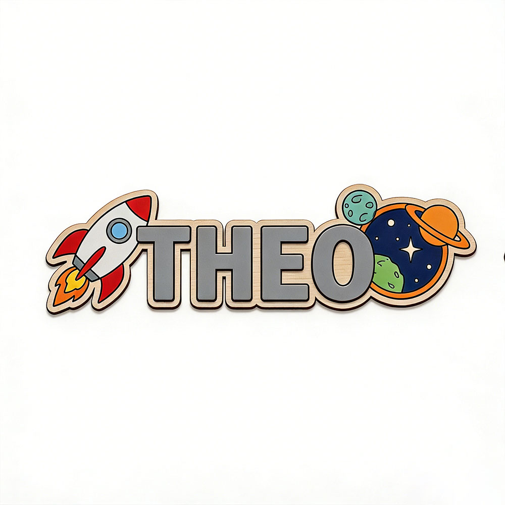 Personalized Space Rocket Name - Home Decor Rustic ulasan dan harga