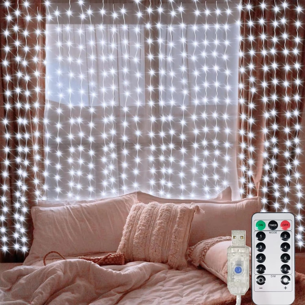 LED Curtain String Lights Garl - Fairy Lights Bedroom ulasan dan harga