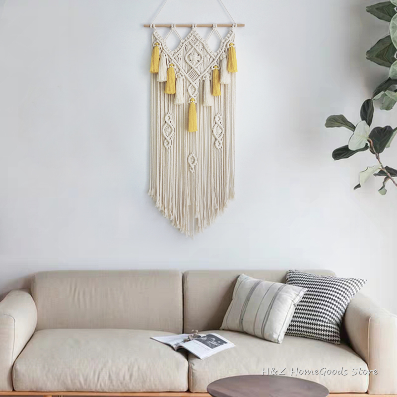 Macrame Wall Hanging Woven Tap - Yarn Home Decor ulasan dan harga