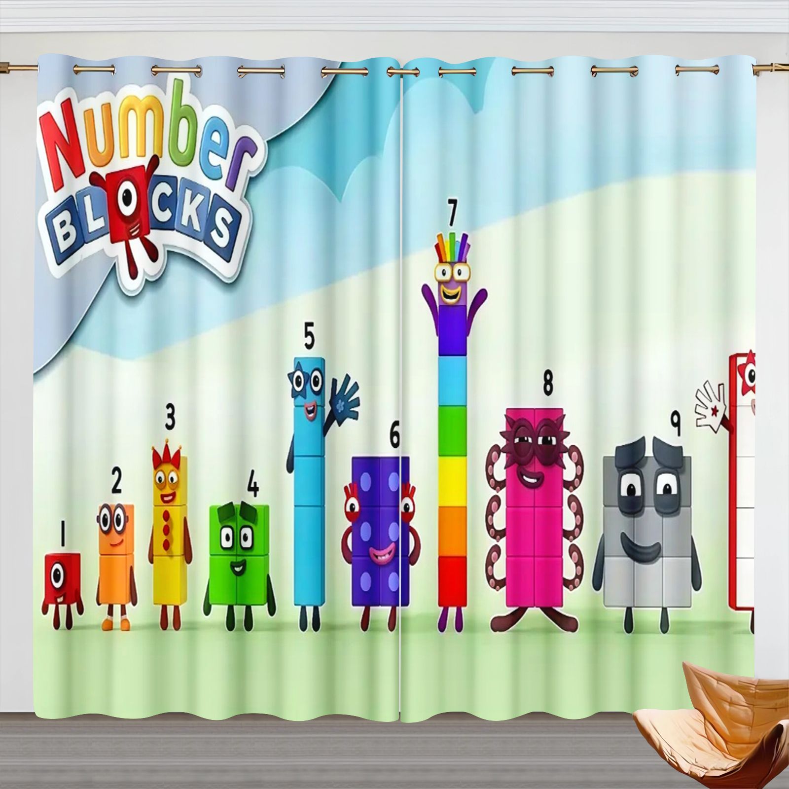 Numberblocks Cartoon Curtains, - Blackout Curtains ulasan dan harga