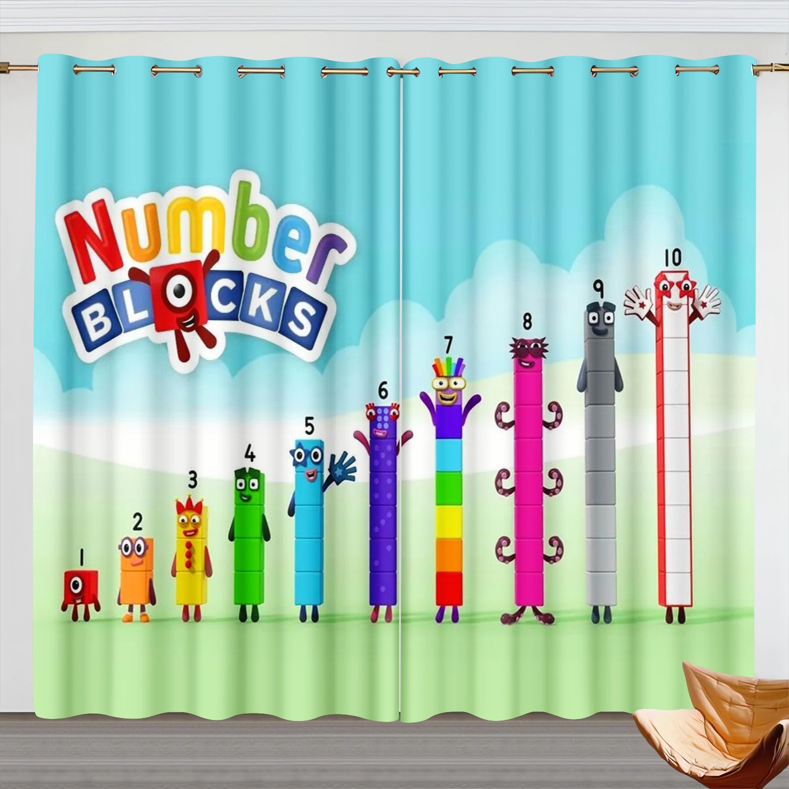 Numberblocks Cartoon Curtains, - Blackout Curtains ulasan dan harga