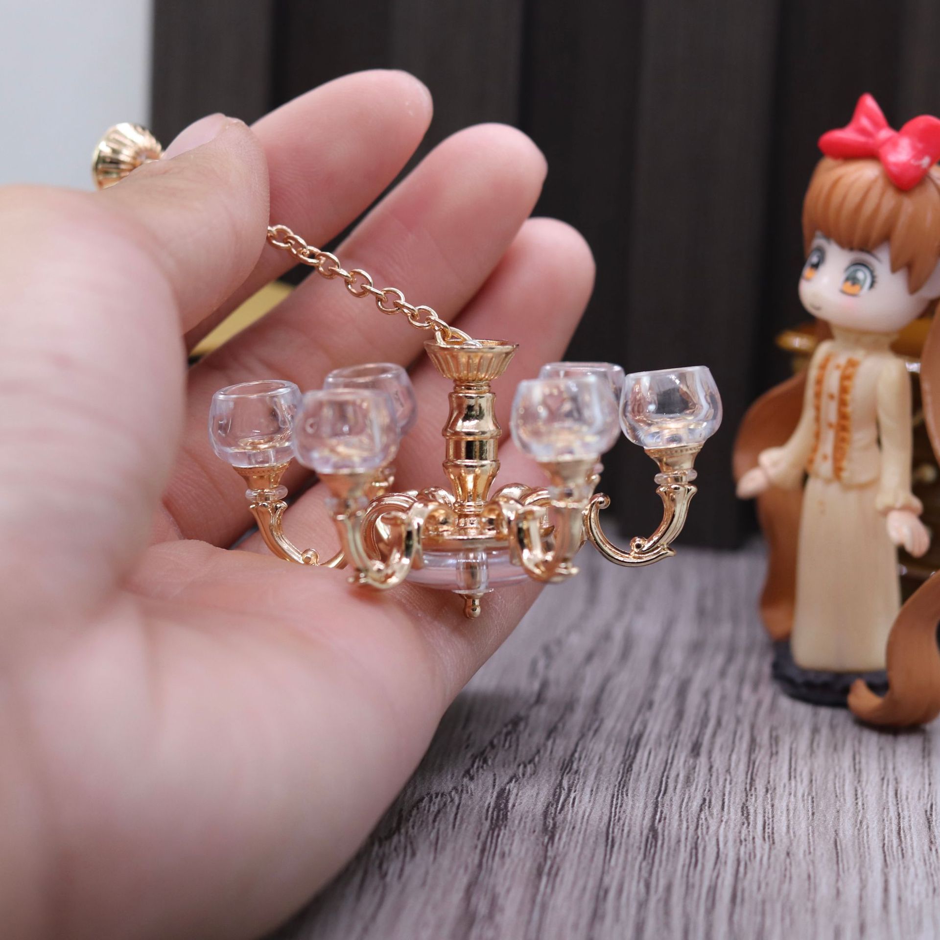 1Pcs Dollhouse Miniature Retro - Fairy Lights Bedroom ulasan dan harga
