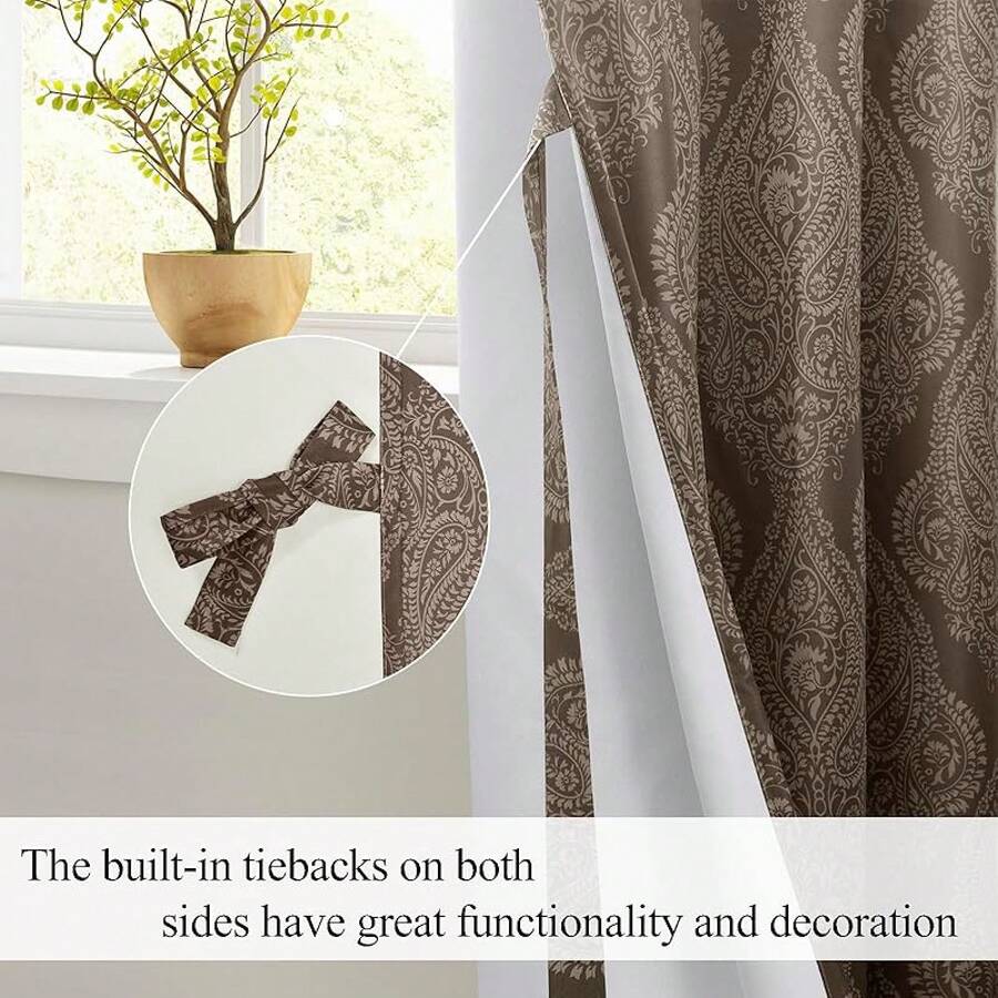 Ombre Blue Damask Pattern Blac - Blackout Curtains ulasan dan harga