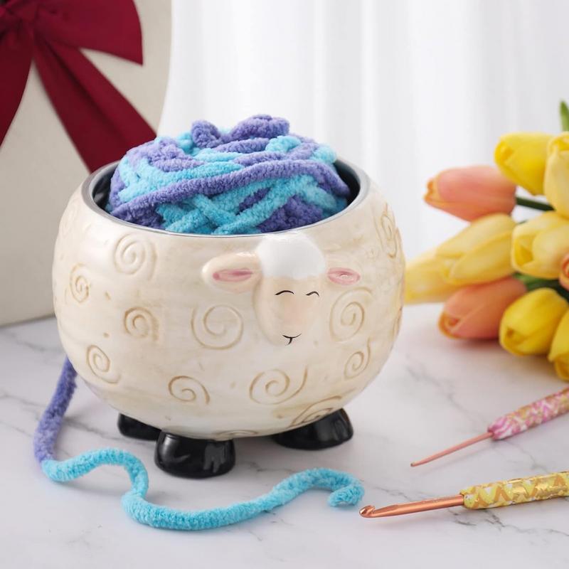 Cute Sheep Ceramic Yarn Bowl K - Yarn Home Decor ulasan dan harga