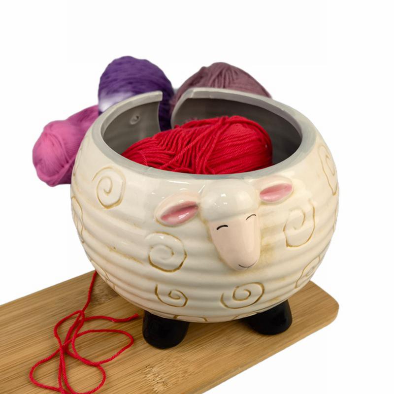 Cute Sheep Ceramic Yarn Bowl K - Yarn Home Decor ulasan dan harga