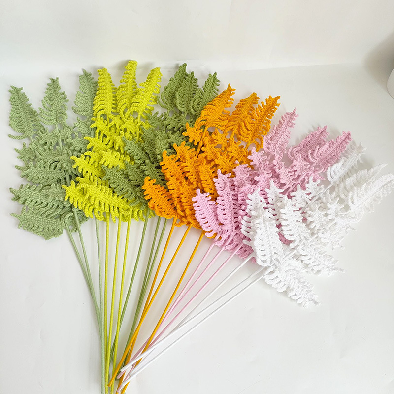 New Flower Bouquet with Fern L - Yarn Home Decor ulasan dan harga