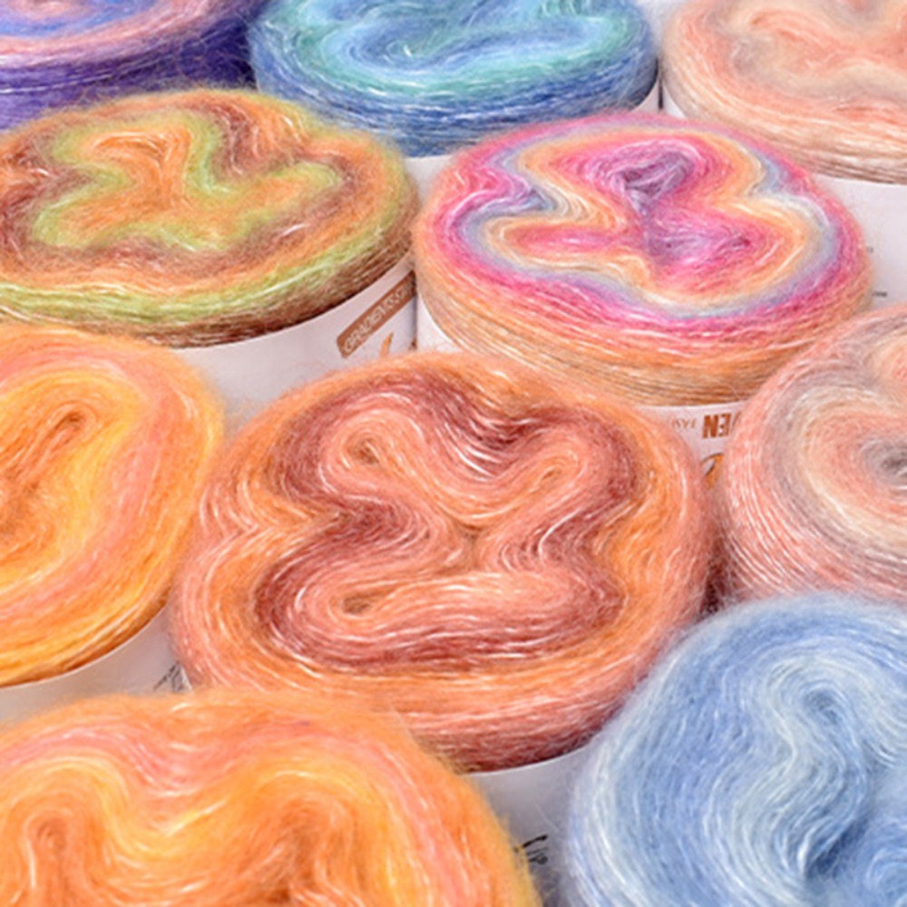250M Rainbow Gradient Color Ca - Yarn Home Decor ulasan dan harga
