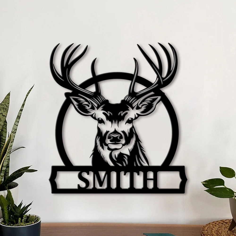Personalized Deer Family Name  - Home Decor Rustic ulasan dan harga