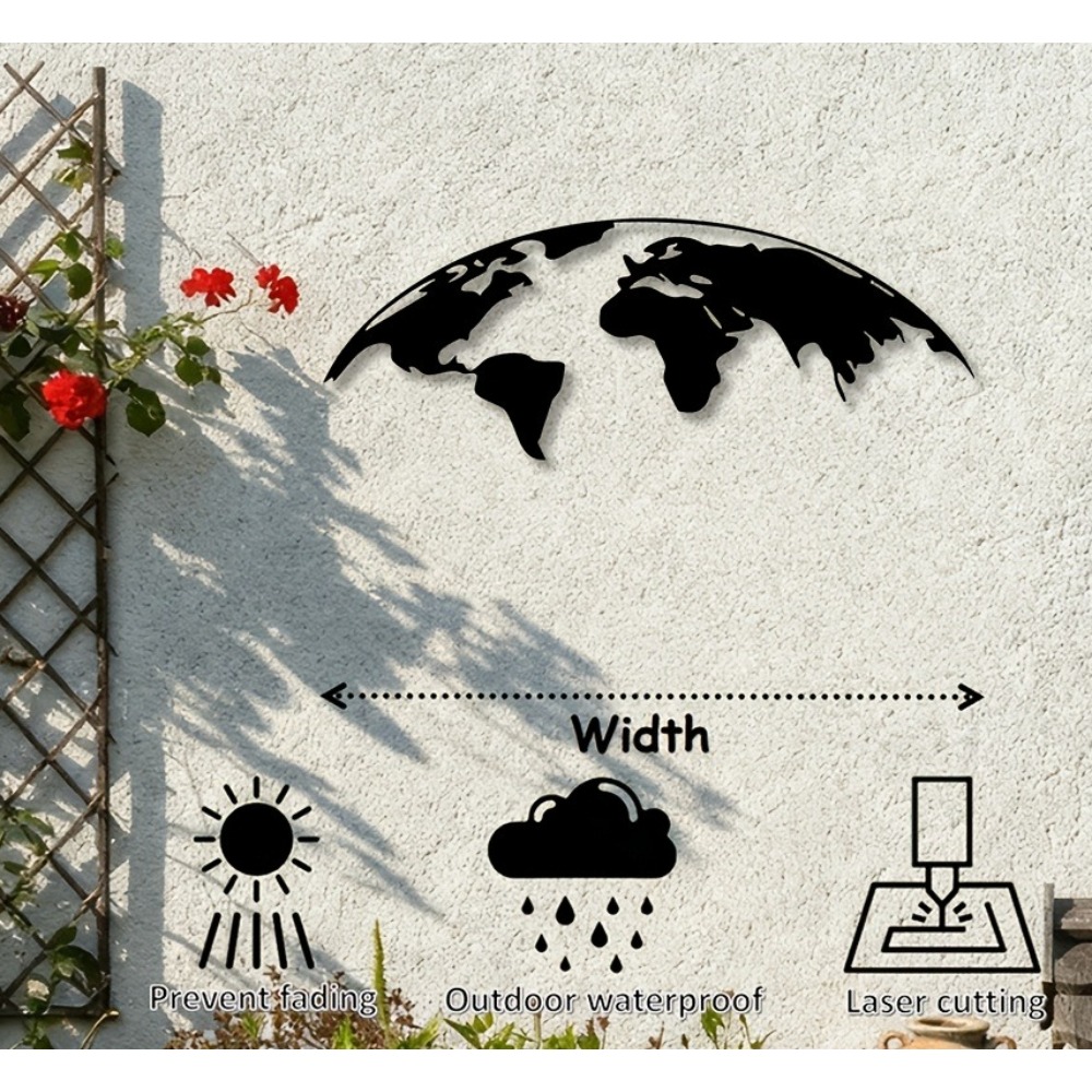 Brand 2D Metal Wall Art World  - Home Decor Brand ulasan dan harga