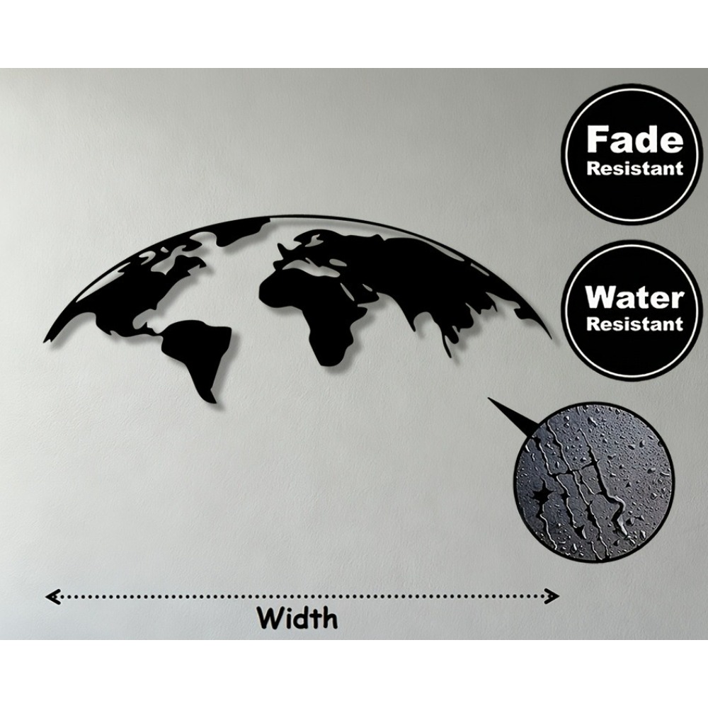 Brand 2D Metal Wall Art World  - Home Decor Brand ulasan dan harga
